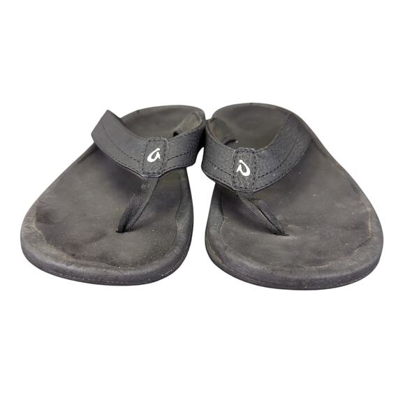 OluKai‎ Ohana Flip Flop Sandals Thongs Women's Size 9 Black - Picture 4 of 8